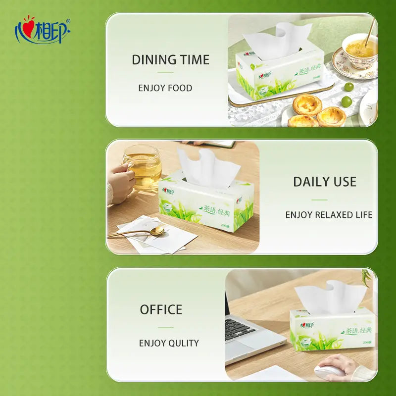 H200 Hearttex Classic Tea-Themed Box Tissue (200 Sheets, 2-Ply)